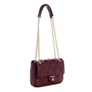 Nine West Quilted Crossbody Bag in Burgundy